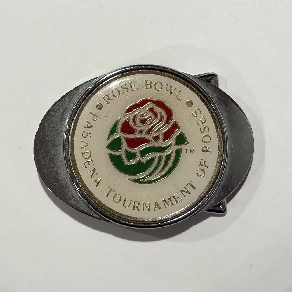 Vintage 90s Rose Bowl Belt Buckle 2.5